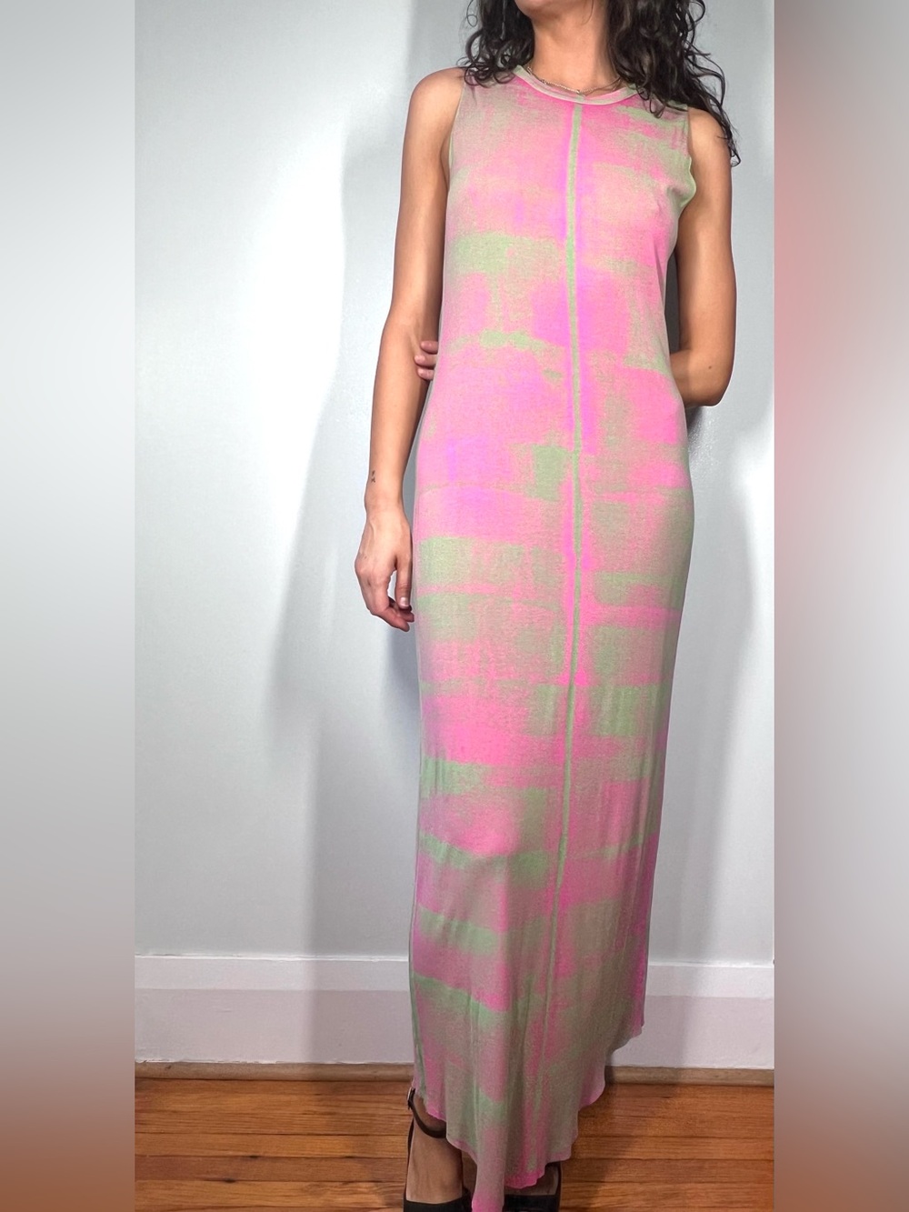 Raquel Allegra Muscle Tank Column Maxi Dress Made in LA Size 10-12 - Picture 2 of 12